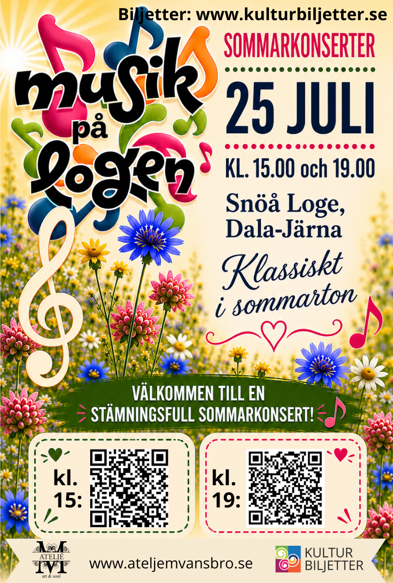 Aiisch om Musik på SNöå Loge den 15 juli kl 15 och kl 19